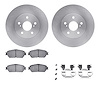 6512-76443 Brake Rotors w/5000 Advanced Brake Pads Kit with Hardware, 2002-2006 Lexus/Toyota/Scion, Position: Front - image 1