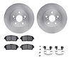 6512-76444 Brake Rotors w/5000 Advanced Brake Pads Kit with Hardware, 2004-2010 Lexus/Toyota/Scion, Position: Front - image 1