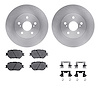 6512-76447 Brake Rotors w/5000 Advanced Brake Pads Kit with Hardware, 2014-2015 Lexus/Toyota/Scion, Position: Front - image 1