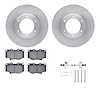 6512-76448 Brake Rotors w/5000 Advanced Brake Pads Kit with Hardware, 1993-1997 Lexus/Toyota/Scion, Position: Front - image 1
