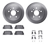 6512-76462 Brake Rotors w/5000 Advanced Brake Pads Kit with Hardware, 2002-2006 Lexus/Toyota/Scion, Position: Rear - image 1