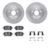 6512-76467 Brake Rotors w/5000 Advanced Brake Pads Kit with Hardware, 2004-2009 Lexus/Toyota/Scion, Position: Front - image 1