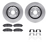 6512-76509 Brake Rotors w/5000 Advanced Brake Pads Kit with Hardware, 2009-2015 Lexus/Toyota/Scion, Position: Front - image 1