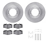 6512-76564 Brake Rotors w/5000 Advanced Brake Pads Kit with Hardware, 1988-1995 Lexus/Toyota/Scion, Position: Front - image 1