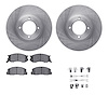 6512-76569 Brake Rotors w/5000 Advanced Brake Pads Kit with Hardware, 1986-1989 Lexus/Toyota/Scion, Position: Front - image 1