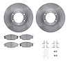 6512-76572 Brake Rotors w/5000 Advanced Brake Pads Kit with Hardware, 1987-1988 Lexus/Toyota/Scion, Position: Front - image 1