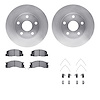 6512-76590 Brake Rotors w/5000 Advanced Brake Pads Kit with Hardware, 1991-1996 Lexus/Toyota/Scion, Position: Front - image 1