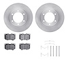 6512-76632 Brake Rotors w/5000 Advanced Brake Pads Kit with Hardware, 2000-2002 Lexus/Toyota/Scion, Position: Front - image 1