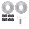 6512-76633 Brake Rotors w/5000 Advanced Brake Pads Kit with Hardware, 2000-2007 Lexus/Toyota/Scion, Position: Front - image 1