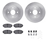 6512-80067 Brake Rotors w/5000 Advanced Brake Pads Kit with Hardware, 1990-1993 Ford/Lincoln/Mercury/Mazda, Position: Front - image 1