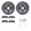 6512-80082 Brake Rotors w/5000 Advanced Brake Pads Kit with Hardware, 1984-1985 Ford/Lincoln/Mercury/Mazda, Position: Front - image 1