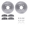 6512-80085 Brake Rotors w/5000 Advanced Brake Pads Kit with Hardware, 1984-1985 Ford/Lincoln/Mercury/Mazda, Position: Rear - image 1