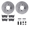 6512-80091 Brake Rotors w/5000 Advanced Brake Pads Kit with Hardware, 1983-1987 Ford/Lincoln/Mercury/Mazda, Position: Front - image 1