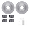 6512-80097 Brake Rotors w/5000 Advanced Brake Pads Kit with Hardware, 1993-1995 Ford/Lincoln/Mercury/Mazda, Position: Front - image 1