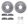 6512-80103 Brake Rotors w/5000 Advanced Brake Pads Kit with Hardware, 1989-1991 Ford/Lincoln/Mercury/Mazda, Position: Front - image 1