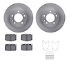6512-80104 Brake Rotors w/5000 Advanced Brake Pads Kit with Hardware, 1986-1991 Ford/Lincoln/Mercury/Mazda, Position: Front - image 1