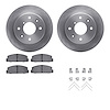 6512-80109 Brake Rotors w/5000 Advanced Brake Pads Kit with Hardware, 1986-1988 Ford/Lincoln/Mercury/Mazda, Position: Rear - image 1