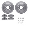 6512-80112 Brake Rotors w/5000 Advanced Brake Pads Kit with Hardware, 1986-1991 Ford/Lincoln/Mercury/Mazda, Position: Rear - image 1