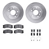 6512-80115 Brake Rotors w/5000 Advanced Brake Pads Kit with Hardware, 1988-1992 Ford/Lincoln/Mercury/Mazda, Position: Front - image 1