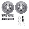 6512-80118 Brake Rotors w/5000 Advanced Brake Pads Kit with Hardware, 1988-1992 Ford/Lincoln/Mercury/Mazda, Position: Rear - image 1