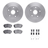 6512-80121 Brake Rotors w/5000 Advanced Brake Pads Kit with Hardware, 1988-1991 Ford/Lincoln/Mercury/Mazda, Position: Front - image 1