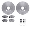 6512-80124 Brake Rotors w/5000 Advanced Brake Pads Kit with Hardware, 1988-1991 Ford/Lincoln/Mercury/Mazda, Position: Front - image 1