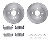 6512-80127 Brake Rotors w/5000 Advanced Brake Pads Kit with Hardware, 1990-1993 Ford/Lincoln/Mercury/Mazda, Position: Rear - image 1