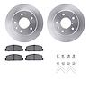 6512-80130 Brake Rotors w/5000 Advanced Brake Pads Kit with Hardware, 1989-1991 Ford/Lincoln/Mercury/Mazda, Position: Rear - image 1