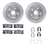 6512-80133 Brake Rotors w/5000 Advanced Brake Pads Kit with Hardware, 1988-1989 Ford/Lincoln/Mercury/Mazda, Position: Rear - image 1