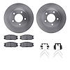 6512-80136 Brake Rotors w/5000 Advanced Brake Pads Kit with Hardware, 1992-1995 Ford/Lincoln/Mercury/Mazda, Position: Front - image 1