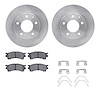 6512-80142 Brake Rotors w/5000 Advanced Brake Pads Kit with Hardware, 1993-1997 Ford/Lincoln/Mercury/Mazda, Position: Front - image 1