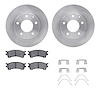 6512-80143 Brake Rotors w/5000 Advanced Brake Pads Kit with Hardware, 1998-2003 Ford/Lincoln/Mercury/Mazda, Position: Front - image 1