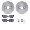 6512-80154 Brake Rotors w/5000 Advanced Brake Pads Kit with Hardware, 1994-2002 Ford/Lincoln/Mercury/Mazda, Position: Front - image 1