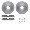 6512-80157 Brake Rotors w/5000 Advanced Brake Pads Kit with Hardware, 1993-1995 Ford/Lincoln/Mercury/Mazda, Position: Rear - image 1