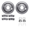 6512-80160 Brake Rotors w/5000 Advanced Brake Pads Kit with Hardware, 1995-2002 Ford/Lincoln/Mercury/Mazda, Position: Rear - image 1