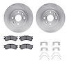 6512-80163 Brake Rotors w/5000 Advanced Brake Pads Kit with Hardware, 1999-2000 Ford/Lincoln/Mercury/Mazda, Position: Front - image 1
