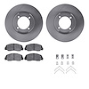 6512-80178 Brake Rotors w/5000 Advanced Brake Pads Kit with Hardware, 1982-1984 Ford/Lincoln/Mercury/Mazda, Position: Front - image 1