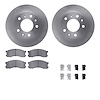 6512-80187 Brake Rotors w/5000 Advanced Brake Pads Kit with Hardware, 1989-1991 Ford/Lincoln/Mercury/Mazda, Position: Front - image 1