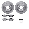 6512-80193 Brake Rotors w/5000 Advanced Brake Pads Kit with Hardware, 2004-2013 Ford/Lincoln/Mercury/Mazda, Position: Rear - image 1