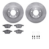 6512-80200 Brake Rotors w/5000 Advanced Brake Pads Kit with Hardware, 2004-2013 Ford/Lincoln/Mercury/Mazda, Position: Front - image 1