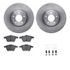 6512-80217 Brake Rotors w/5000 Advanced Brake Pads Kit with Hardware, 2006-2007 Ford/Lincoln/Mercury/Mazda, Position: Front - image 1