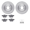 6512-80226 Brake Rotors w/5000 Advanced Brake Pads Kit with Hardware, 2007-2013 Ford/Lincoln/Mercury/Mazda, Position: Front - image 1