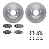 6512-80230 Brake Rotors w/5000 Advanced Brake Pads Kit with Hardware, 2014-2016 Ford/Lincoln/Mercury/Mazda, Position: Rear - image 1
