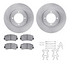 6512-80253 Brake Rotors w/5000 Advanced Brake Pads Kit with Hardware, 1974-1984 Ford/Lincoln/Mercury/Mazda, Position: Front - image 1