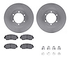 6512-80256 Brake Rotors w/5000 Advanced Brake Pads Kit with Hardware, 1986-1993 Ford/Lincoln/Mercury/Mazda, Position: Front - image 1