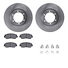 6512-80259 Brake Rotors w/5000 Advanced Brake Pads Kit with Hardware, 1987-1993 Ford/Lincoln/Mercury/Mazda, Position: Front - image 1