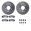 6512-80262 Brake Rotors w/5000 Advanced Brake Pads Kit with Hardware, 1992-1993 Ford/Lincoln/Mercury/Mazda, Position: Front - image 1