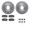 6512-80265 Brake Rotors w/5000 Advanced Brake Pads Kit with Hardware, 1992-1995 Ford/Lincoln/Mercury/Mazda, Position: Front - image 1