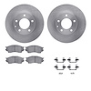 6512-80275 Brake Rotors w/5000 Advanced Brake Pads Kit with Hardware, 1995-2000 Ford/Lincoln/Mercury/Mazda, Position: Front - image 1