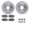 6512-80280 Brake Rotors w/5000 Advanced Brake Pads Kit with Hardware, 1996-1998 Ford/Lincoln/Mercury/Mazda, Position: Front - image 1